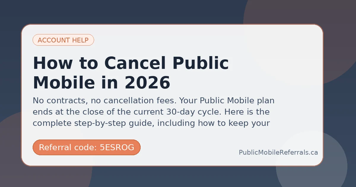 How to cancel Public Mobile guide How to cancel Public Mobile featured image with Public Mobile referral code 5ESROG