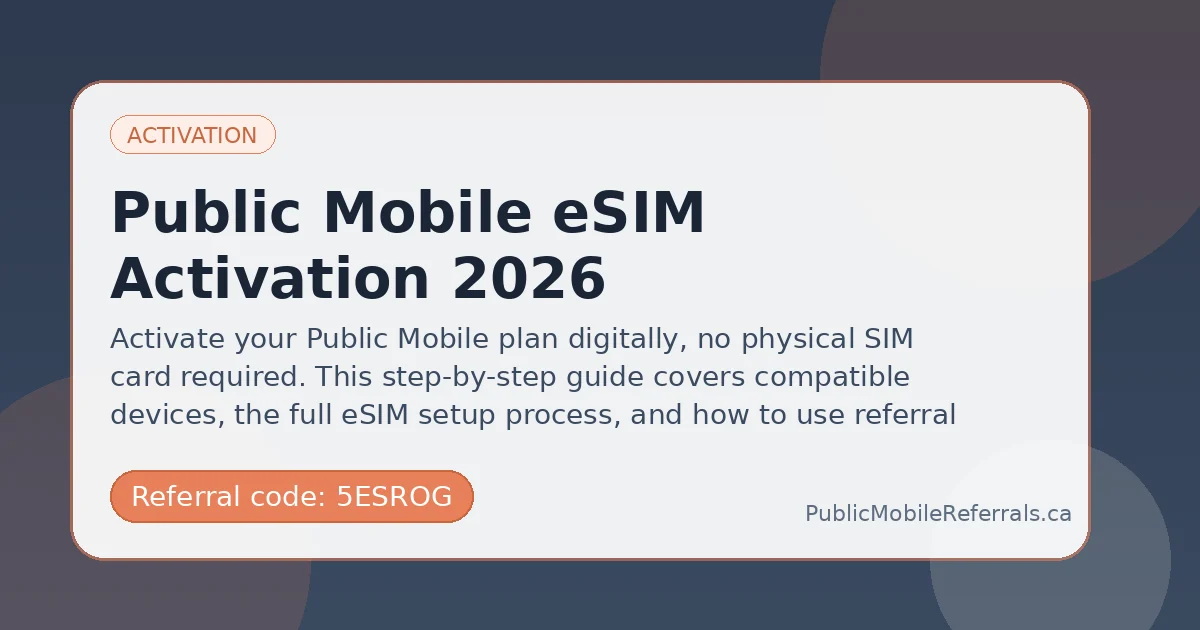 Public Mobile eSIM featured image with Public Mobile referral code 5ESROG
