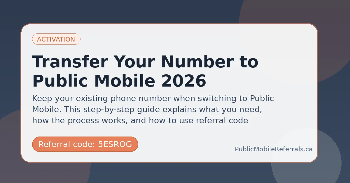 Public Mobile number transfer guide Public Mobile number transfer featured image with Public Mobile referral code 5ESROG