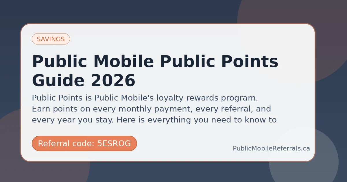 Public Mobile points featured image with Public Mobile referral code 5ESROG