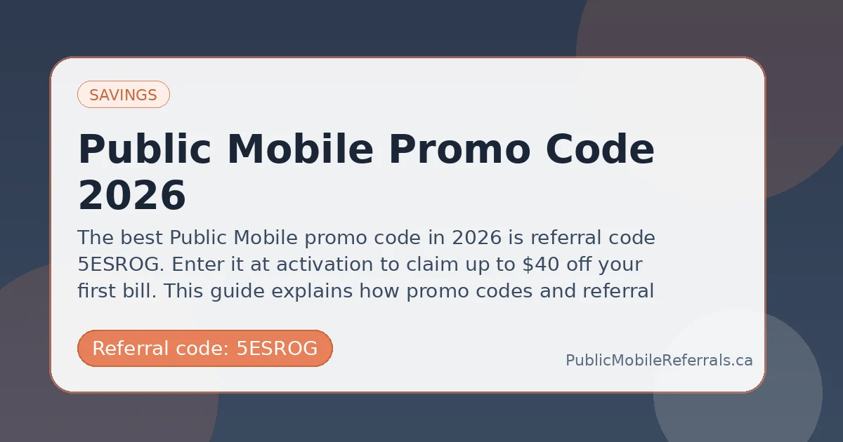 Public Mobile promo code featured image with Public Mobile referral code 5ESROG