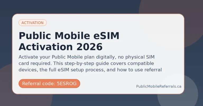 Public Mobile eSIM Activation 2026 guide for Public Mobile referral code 5ESROG