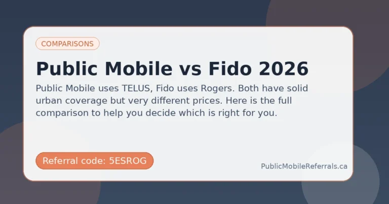 Public Mobile vs Fido 2026 9 Public Mobile vs Fido 2026 guide for Public Mobile referral code 5ESROG